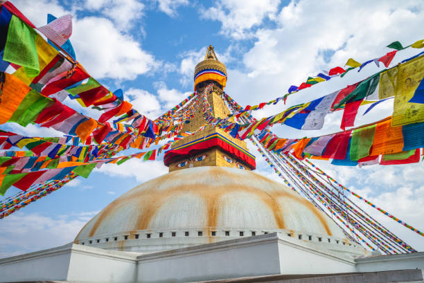 boudha stupa, aka Boudhanath, located at kathmandu, nepal